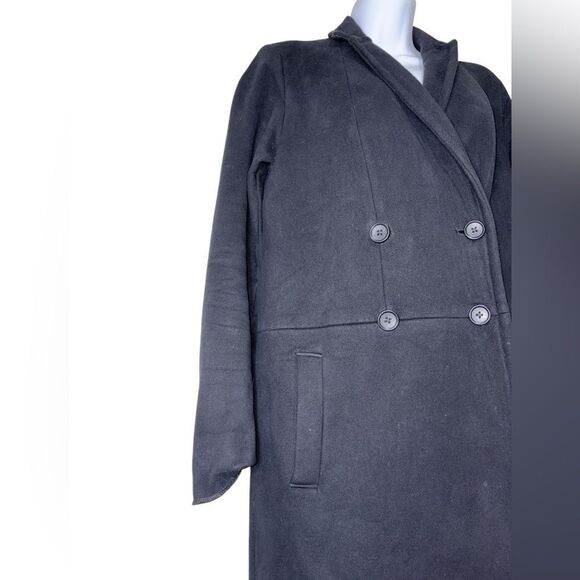 James Perse Double Breasted Long Coat – Black, Size 1 (S) - Picture 2 of 8